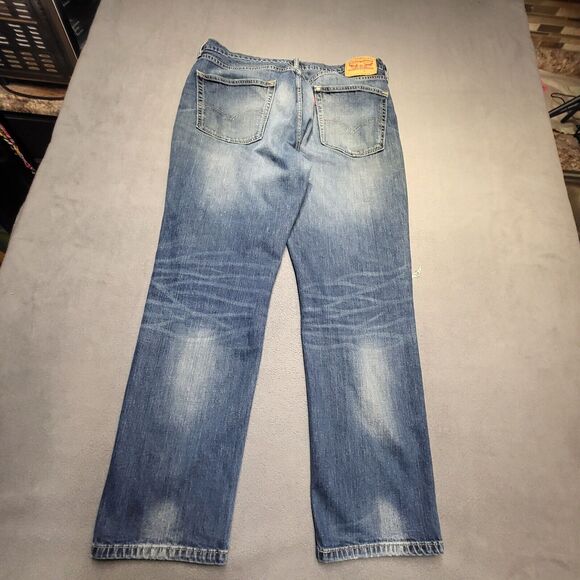 Levis 541 Jeans Mens 36x30 Blue Straight Leg Denim Distressed Stretch - Picture 11 of 12